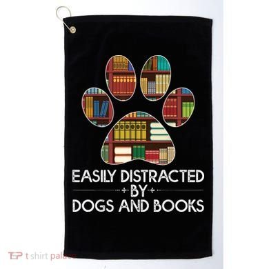 Easily Distracted By Dogs And Books Golf Towel