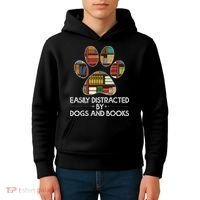 Easily Distracted By Dogs And Books Kids Hoodie thumb 4