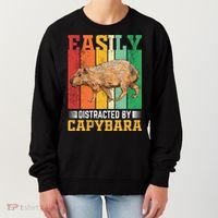 Easily Distracted By Capybara Animal Lover Rodent Gift Women's Sweatshirt thumb 0