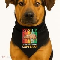 Easily Distracted By Capybara Animal Lover Rodent Gift USA-Made Doggie Bandana thumb 1