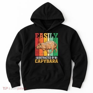 Easily Distracted By Capybara Animal Lover Rodent Gift Hoodie