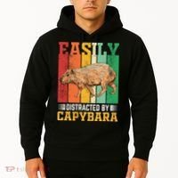 Easily Distracted By Capybara Animal Lover Rodent Gift Hoodie thumb 2
