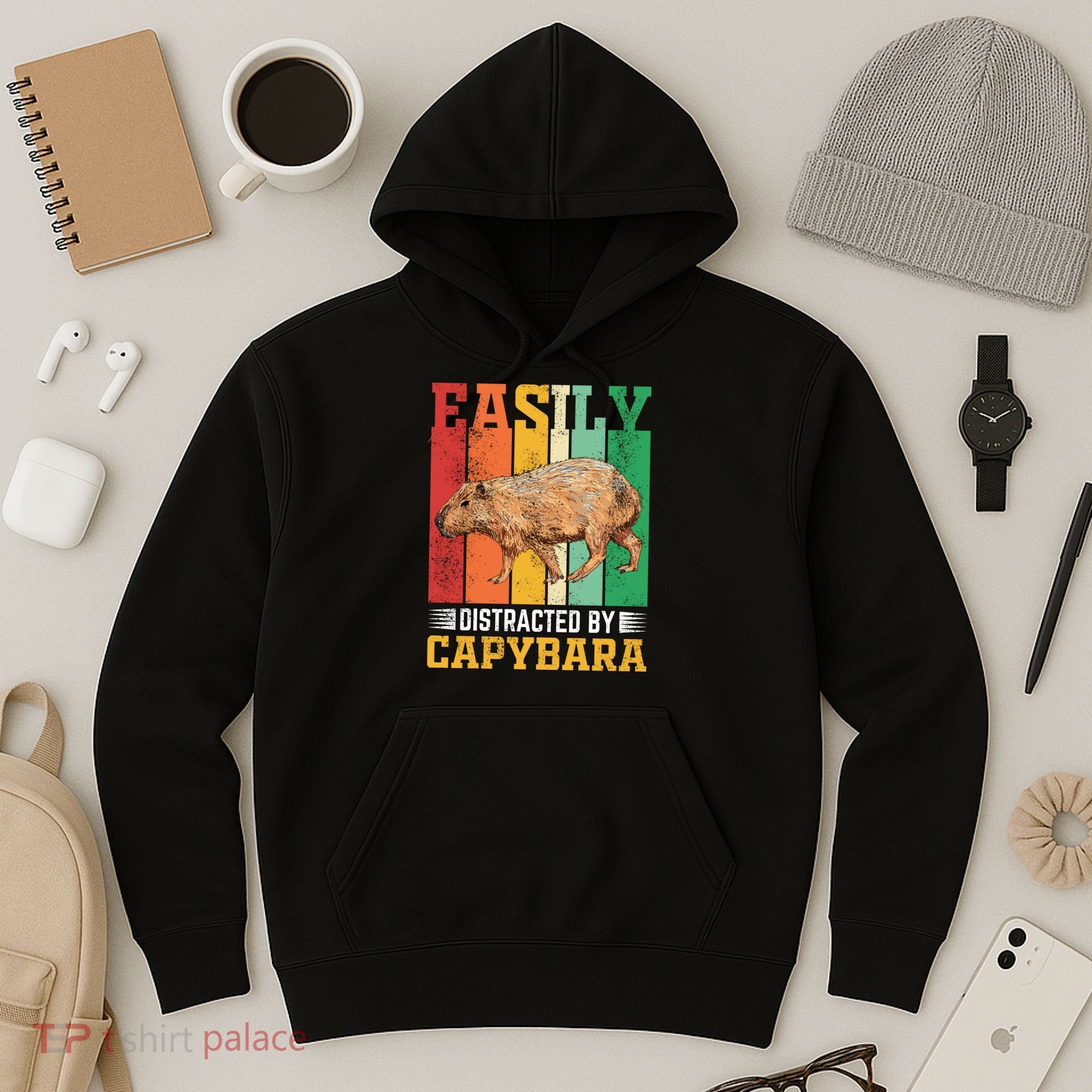 Easily Distracted By Capybara Animal Lover Rodent Gift Hoodie