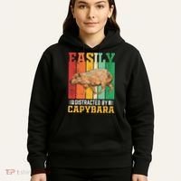 Easily Distracted By Capybara Animal Lover Rodent Gift Hoodie thumb 5