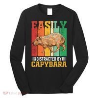 Easily Distracted By Capybara Animal Lover Rodent Gift Long Sleeve Shirt thumb 0