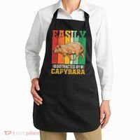 Easily Distracted By Capybara Animal Lover Rodent Gift Apron thumb 2