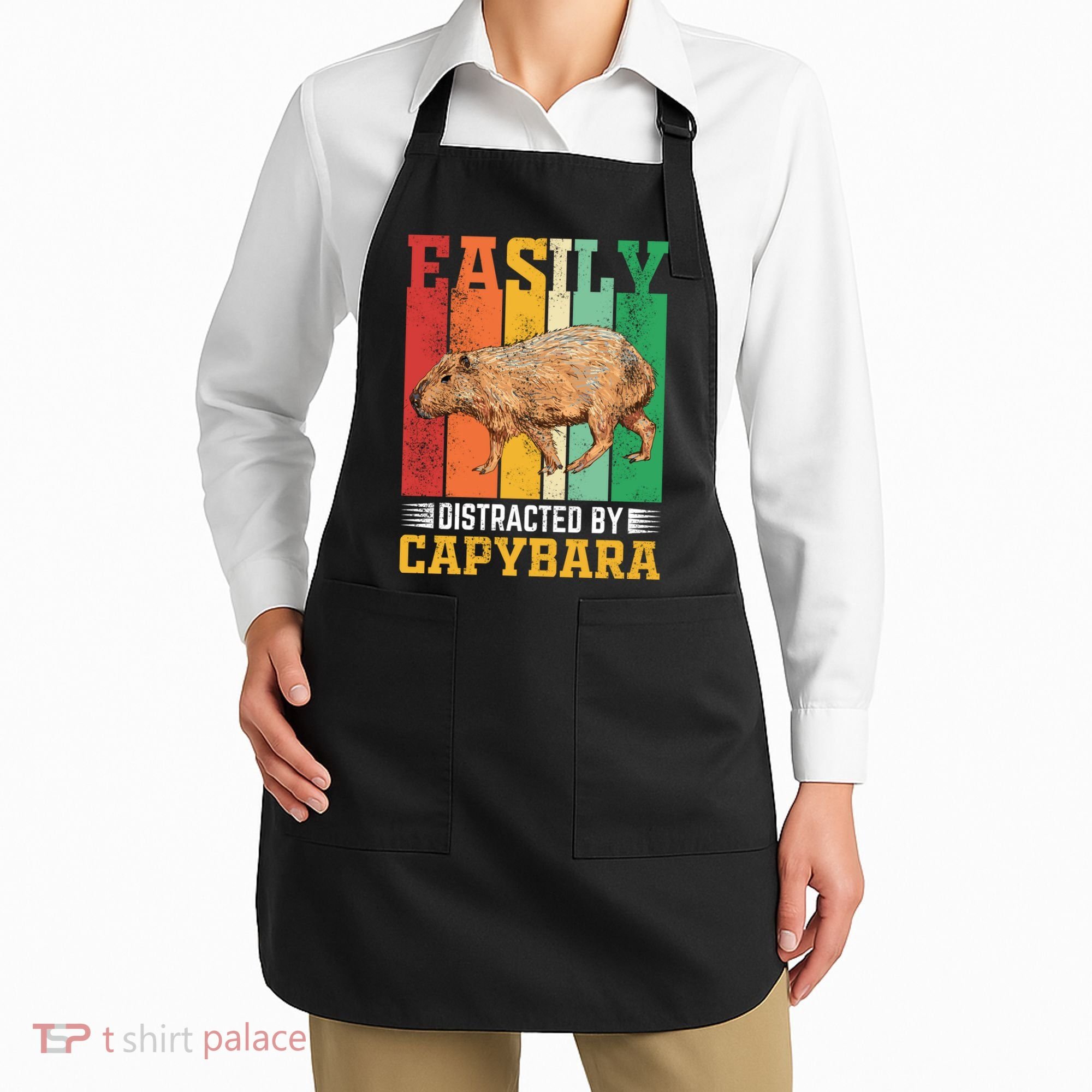 Easily Distracted By Capybara Animal Lover Rodent Gift Apron