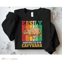 Easily Distracted By Capybara Animal Lover Rodent Gift Sweatshirt thumb 2