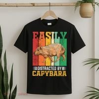 Easily Distracted By Capybara Animal Lover Rodent Gift T-Shirt thumb 2