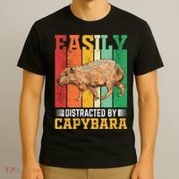 Easily Distracted By Capybara Animal Lover Rodent Gift T-Shirt thumb 3