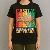 Easily Distracted By Capybara Animal Lover Rodent Gift T-Shirt thumb 4
