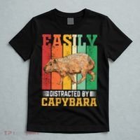 Easily Distracted By Capybara Animal Lover Rodent Gift T-Shirt thumb 5