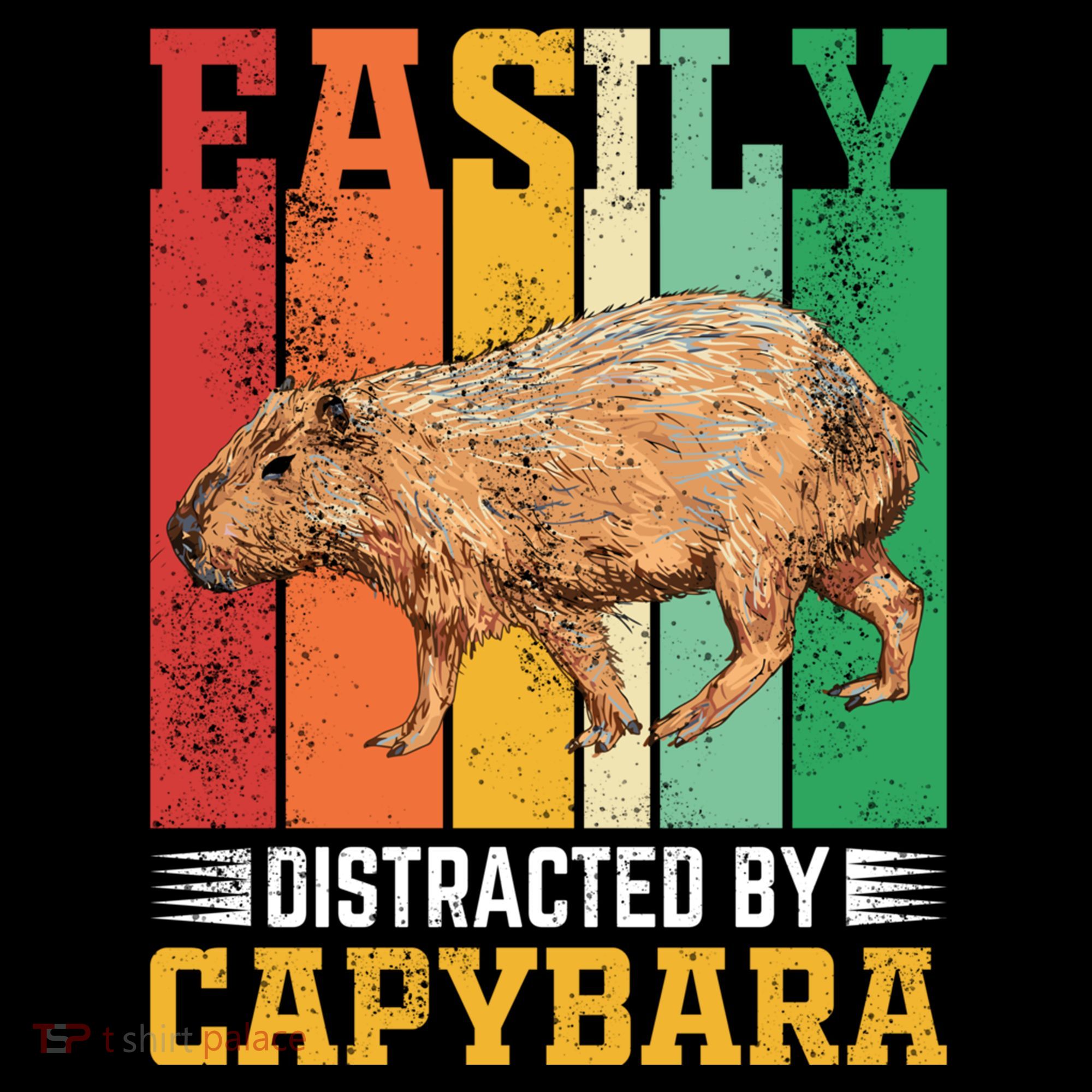 Easily Distracted By Capybara Animal Lover Rodent Gift T-Shirt