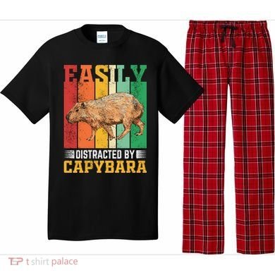 Easily Distracted By Capybara Animal Lover Rodent Gift Pajama Set