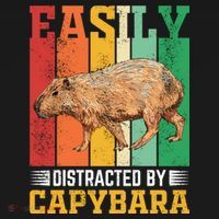 Easily Distracted By Capybara Animal Lover Rodent Gift Polo thumb 3