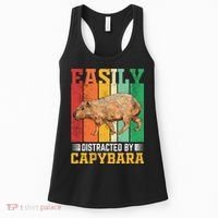Easily Distracted By Capybara Animal Lover Rodent Gift Women's Tank Top thumb 0