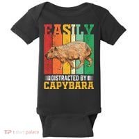 Easily Distracted By Capybara Animal Lover Rodent Gift Baby Bodysuit thumb 0