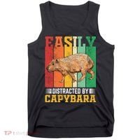 Easily Distracted By Capybara Animal Lover Rodent Gift Tank Top thumb 0