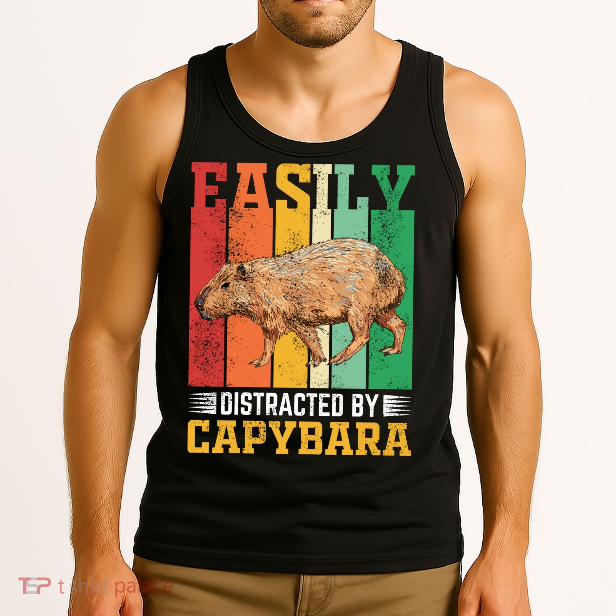 Easily Distracted By Capybara Animal Lover Rodent Gift Tank Top