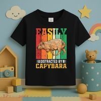 Easily Distracted By Capybara Animal Lover Rodent Gift Toddler T-Shirt thumb 3