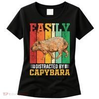 Easily Distracted By Capybara Animal Lover Rodent Gift Women's T-Shirt thumb 0