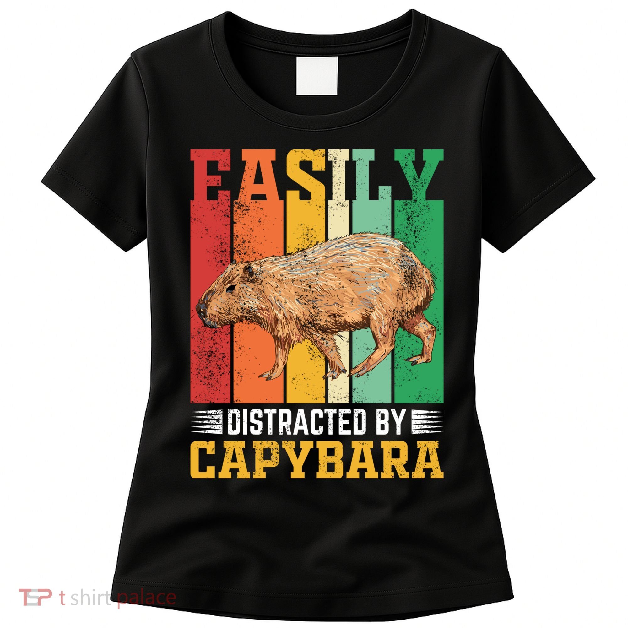 Easily Distracted By Capybara Animal Lover Rodent Gift Women's T-Shirt