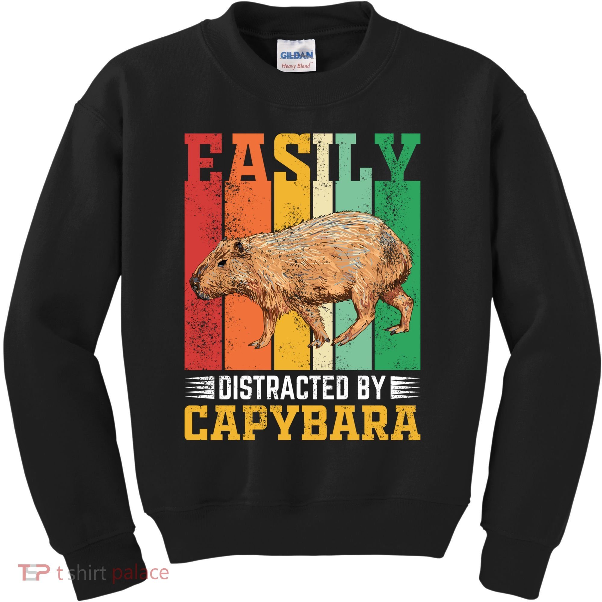 Easily Distracted By Capybara Animal Lover Rodent Gift Kids Sweatshirt