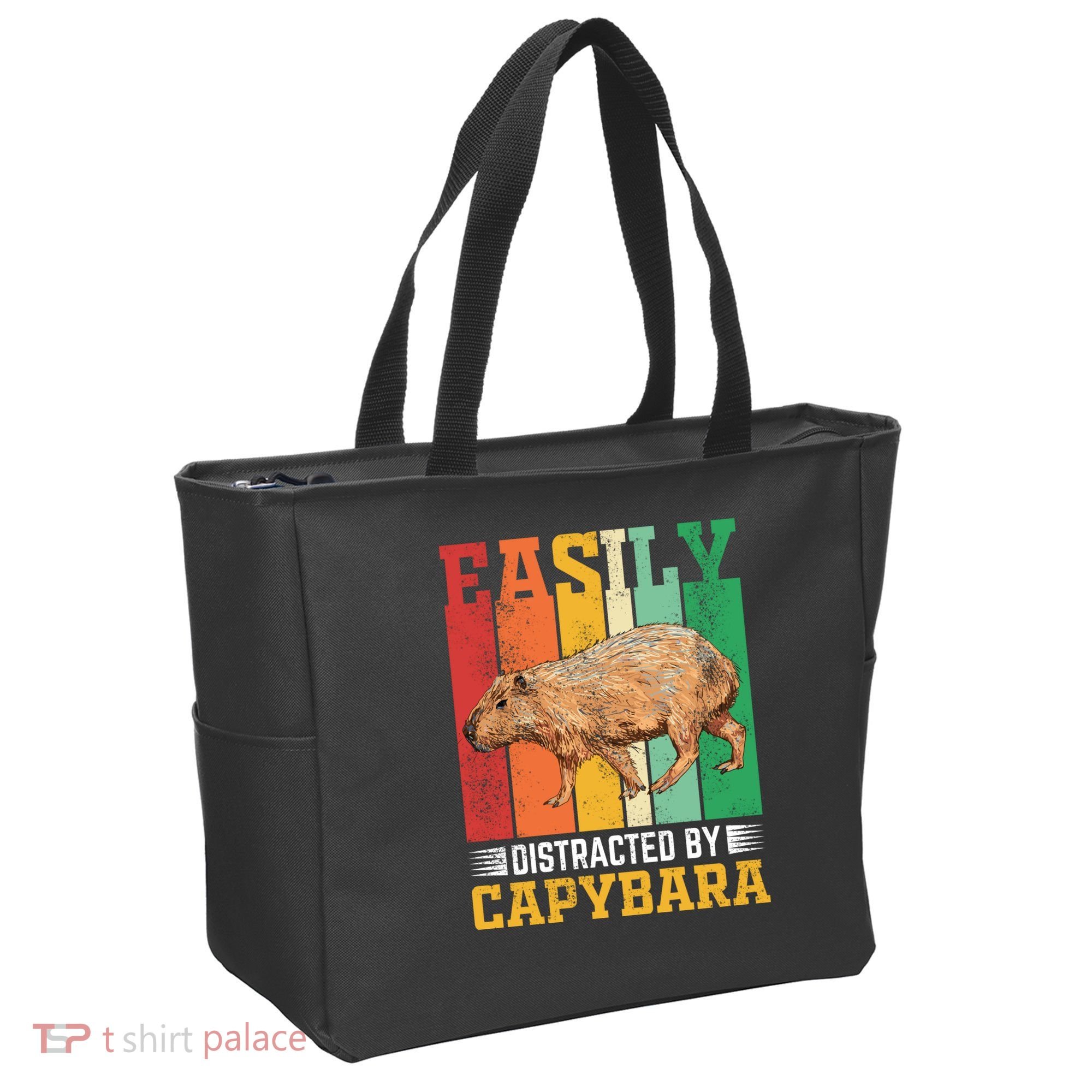 Easily Distracted By Capybara Animal Lover Rodent Gift Tote Bag
