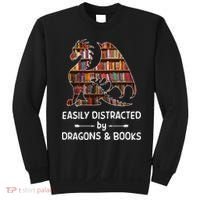 Easily Distracted By Dragon And Books Nerds Meaningful Gift Sweatshirt thumb 0
