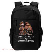 Easily Distracted By Dragon And Books Nerds Meaningful Gift Backpack thumb 0