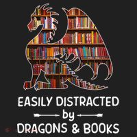 Easily Distracted By Dragon And Books Nerds Meaningful Gift Beanie thumb 2