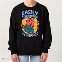 Easily Distracted By Hippos Hippopotamus Hippo Gift Women's Sweatshirt thumb 0