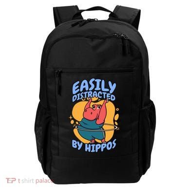 Easily Distracted By Hippos Hippopotamus Hippo Gift Backpack