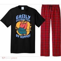 Easily Distracted By Hippos Hippopotamus Hippo Gift Pajama Set thumb 0
