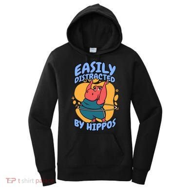 Easily Distracted By Hippos Hippopotamus Hippo Gift Women's Hoodie
