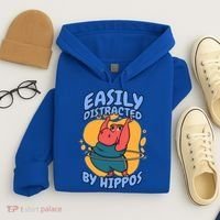 Easily Distracted By Hippos Hippopotamus Hippo Gift Hoodie thumb 4