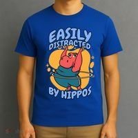 Easily Distracted By Hippos Hippopotamus Hippo Gift T-Shirt thumb 3