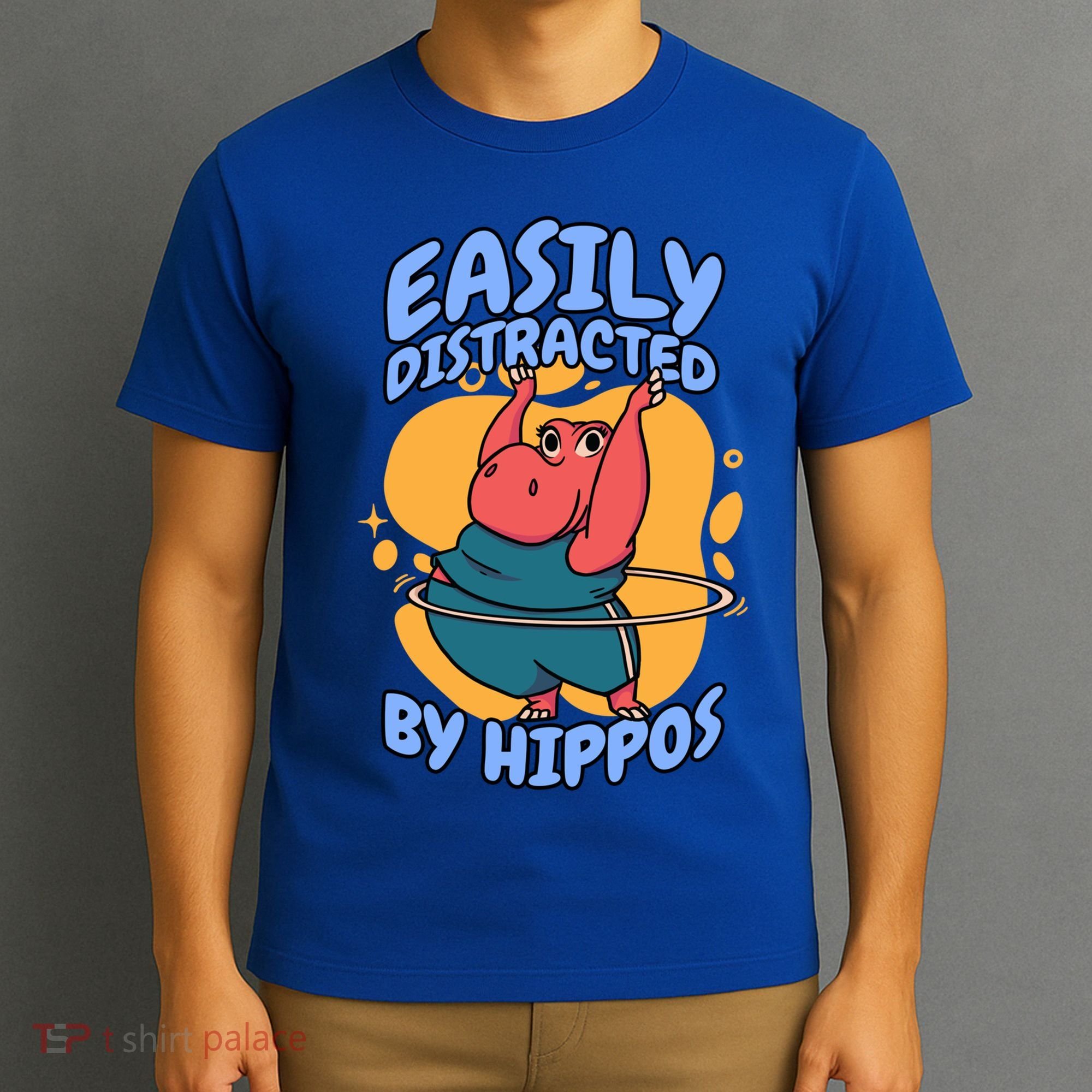 Easily Distracted By Hippos Hippopotamus Hippo Gift T-Shirt