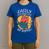 Easily Distracted By Hippos Hippopotamus Hippo Gift T-Shirt thumb 4