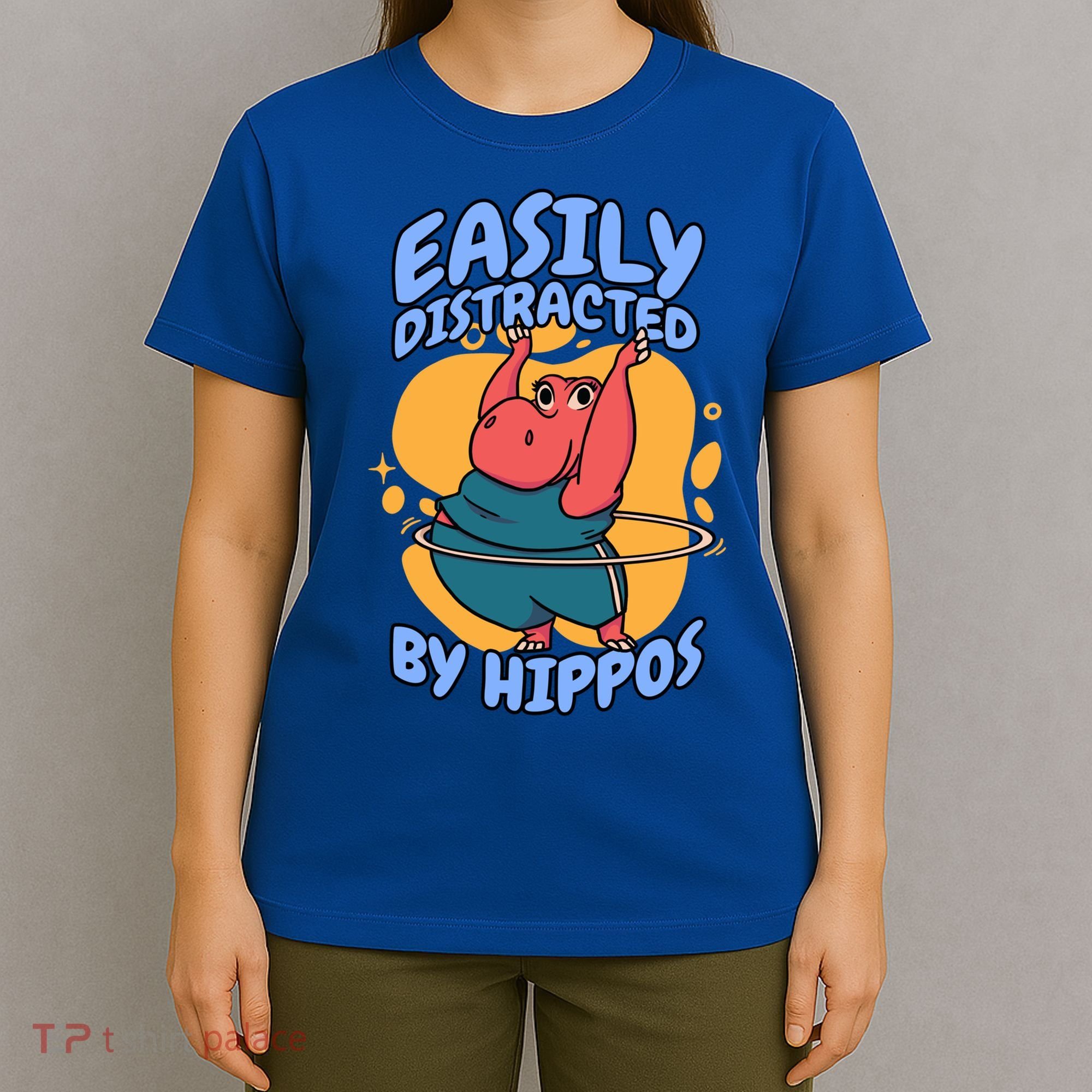 Easily Distracted By Hippos Hippopotamus Hippo Gift T-Shirt
