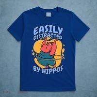 Easily Distracted By Hippos Hippopotamus Hippo Gift T-Shirt thumb 5