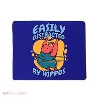 Easily Distracted By Hippos Hippopotamus Hippo Gift Mousepad thumb 0