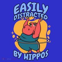 Easily Distracted By Hippos Hippopotamus Hippo Gift Mousepad thumb 1