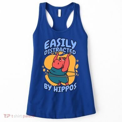 Easily Distracted By Hippos Hippopotamus Hippo Gift Women's Tank Top