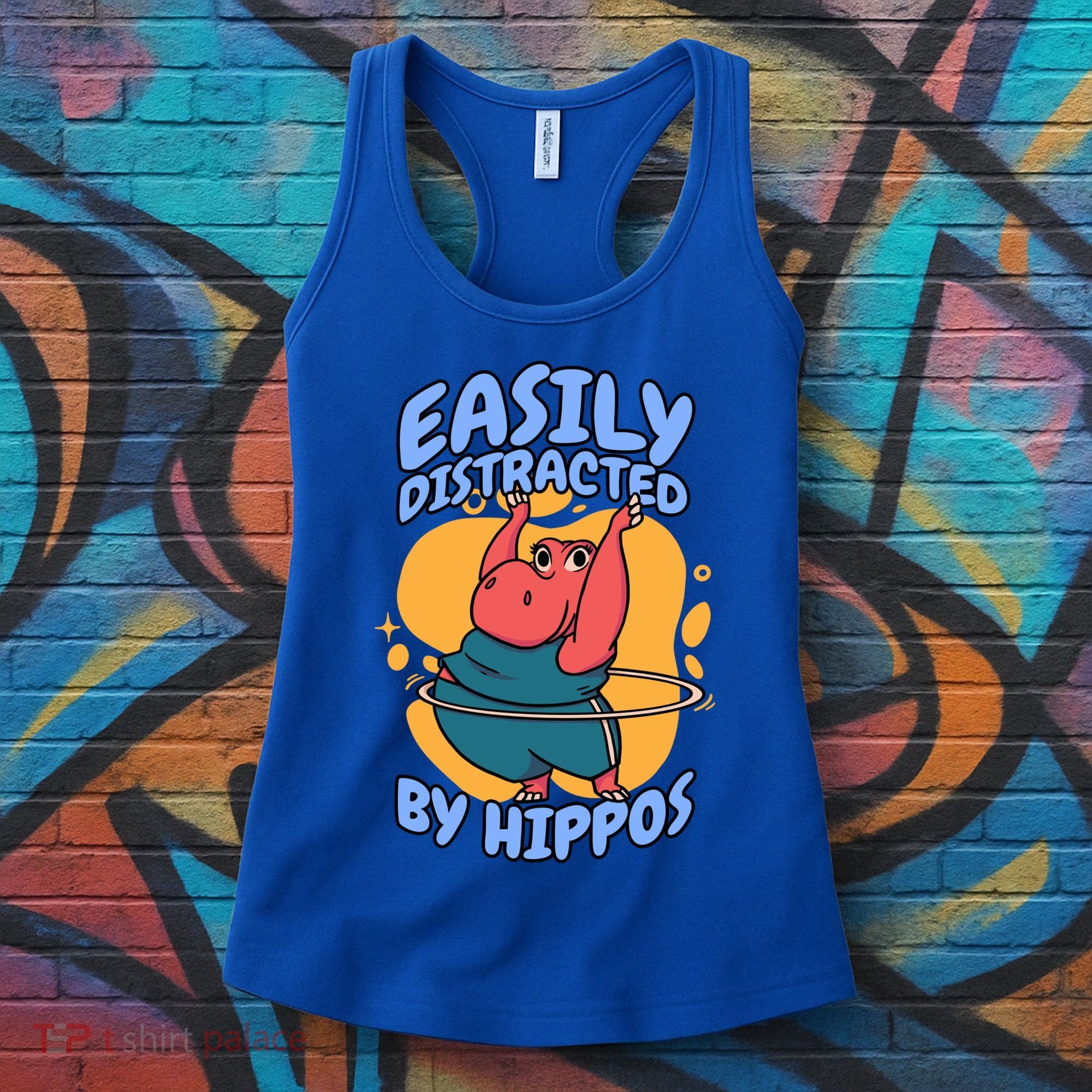 Easily Distracted By Hippos Hippopotamus Hippo Gift Women's Tank Top