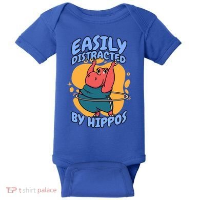 Easily Distracted By Hippos Hippopotamus Hippo Gift Baby Bodysuit