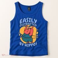 Easily Distracted By Hippos Hippopotamus Hippo Gift Tank Top thumb 2