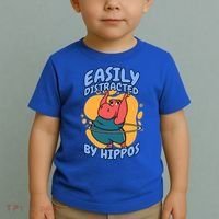 Easily Distracted By Hippos Hippopotamus Hippo Gift Toddler T-Shirt thumb 2