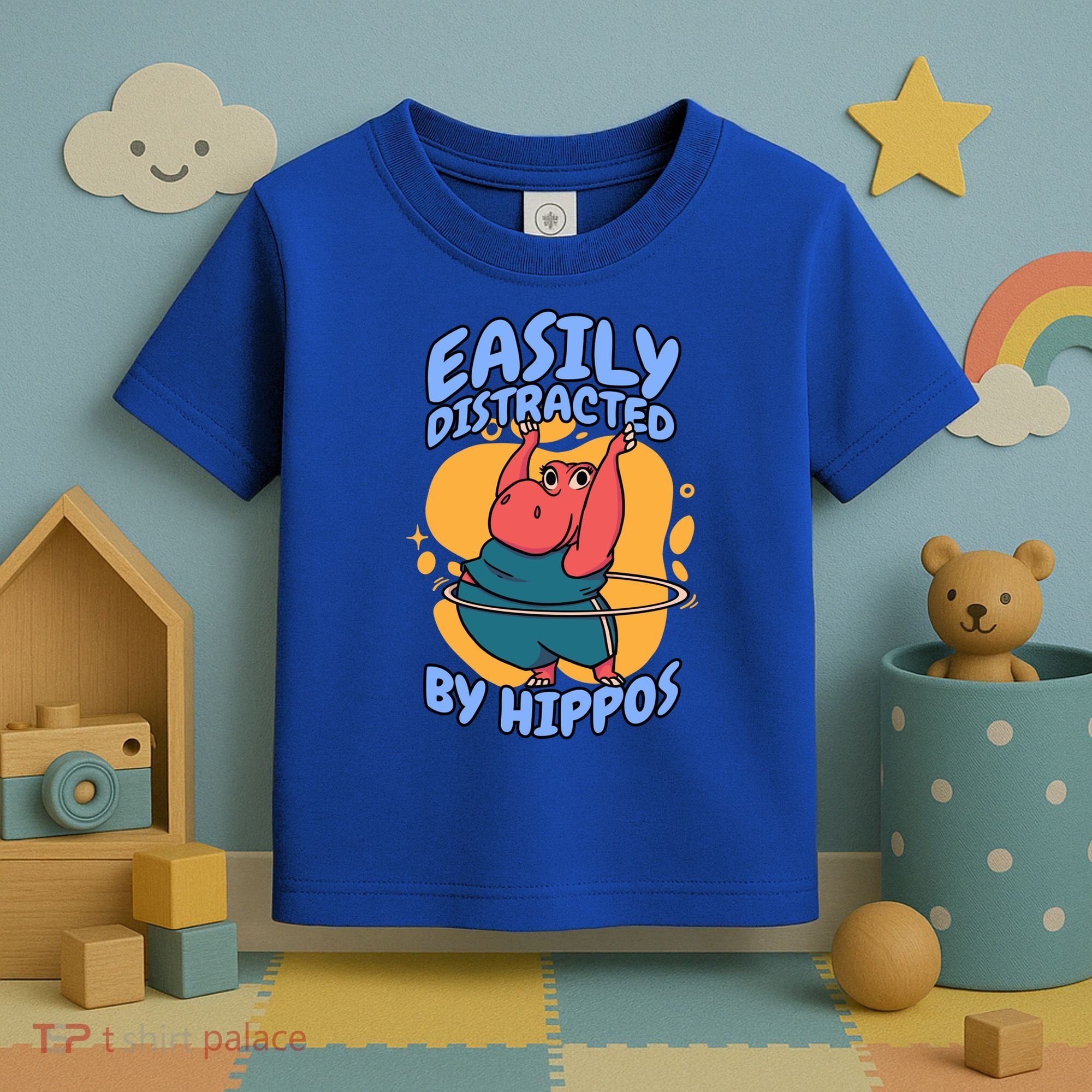 Easily Distracted By Hippos Hippopotamus Hippo Gift Toddler T-Shirt