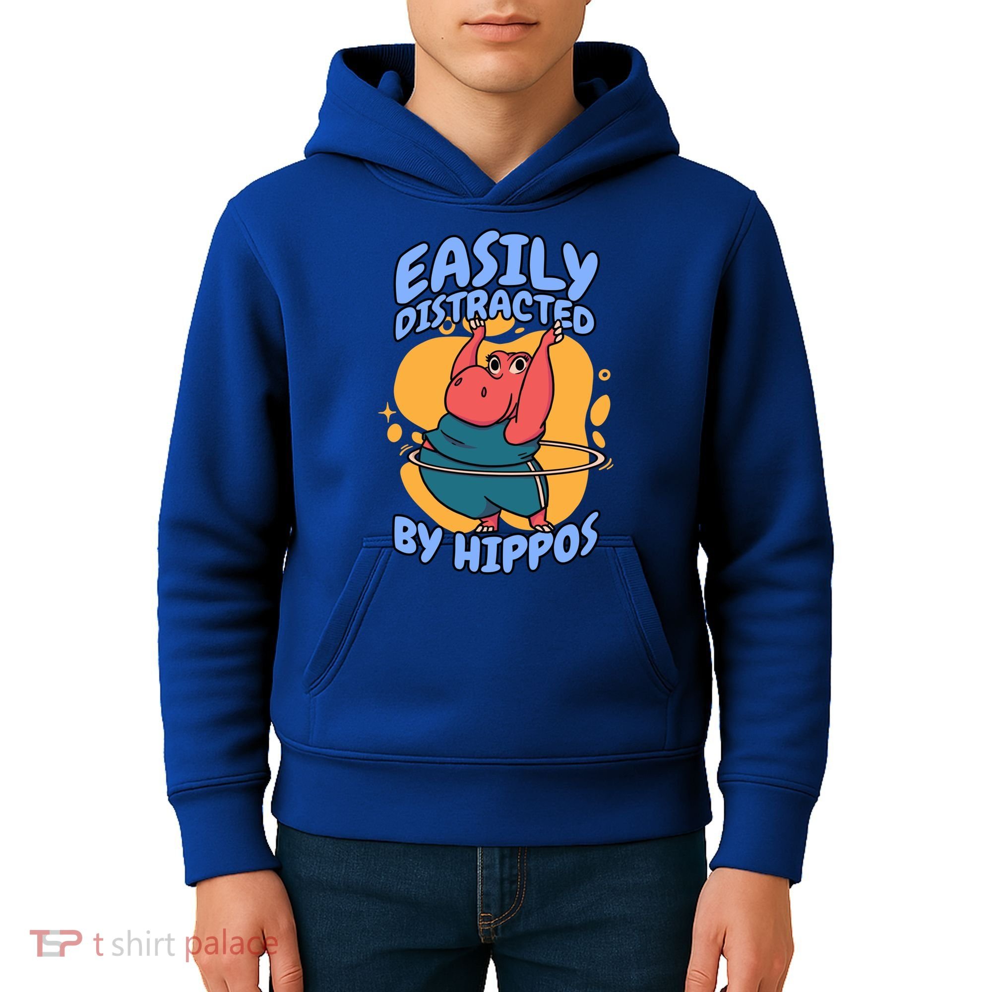 Easily Distracted By Hippos Hippopotamus Hippo Gift Kids Hoodie